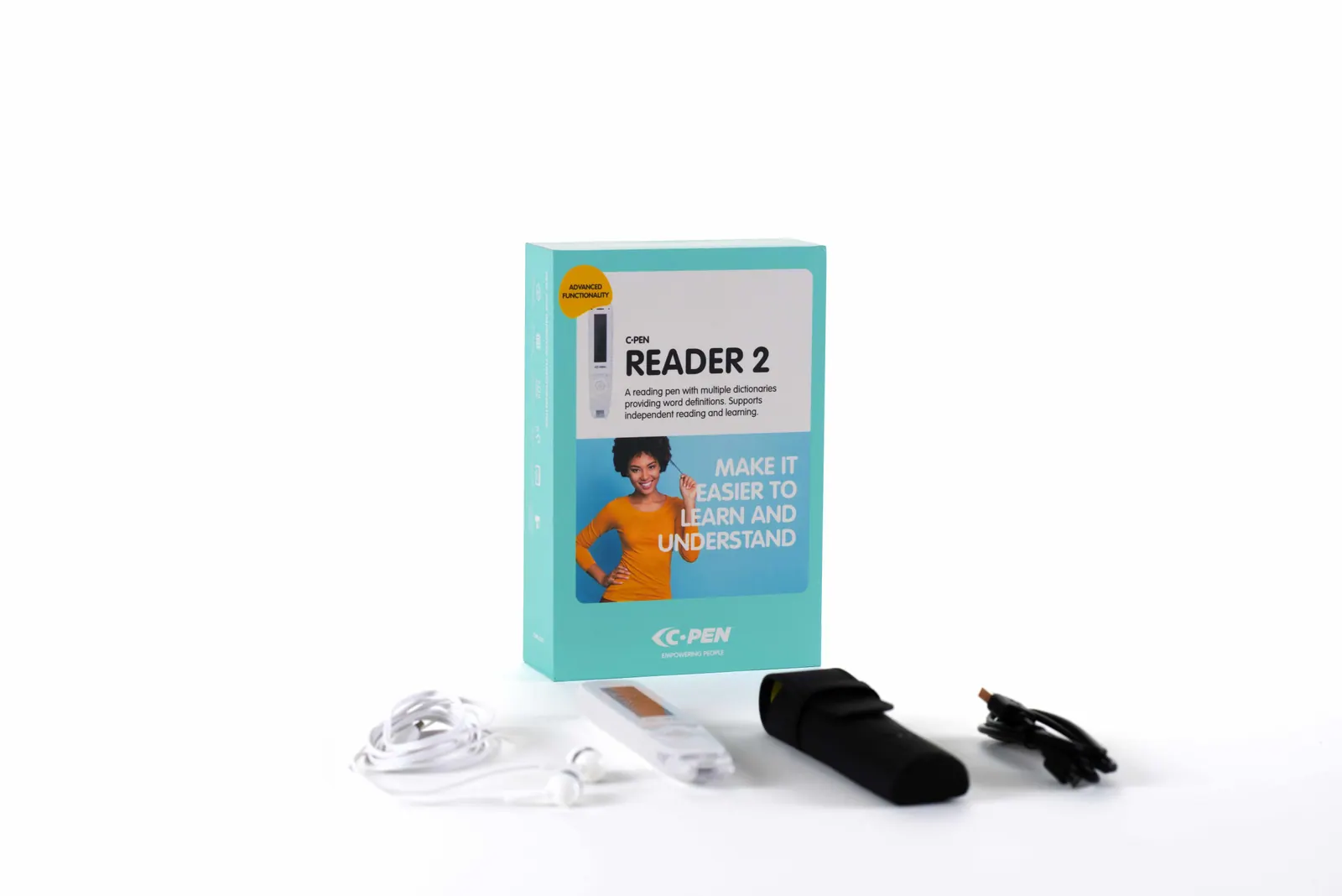 Hộp bút đọc C-Pen Reader 2 kèm tai nghe, bao đựng và cáp sạc