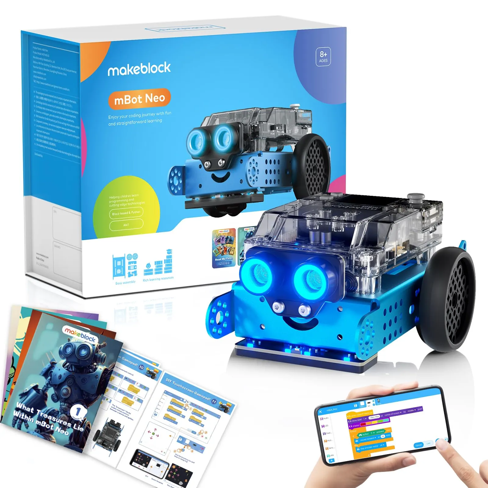 Robot mBot Neo của Makeblock cùng ứng dụng lập trình kéo thả trên điện thoại