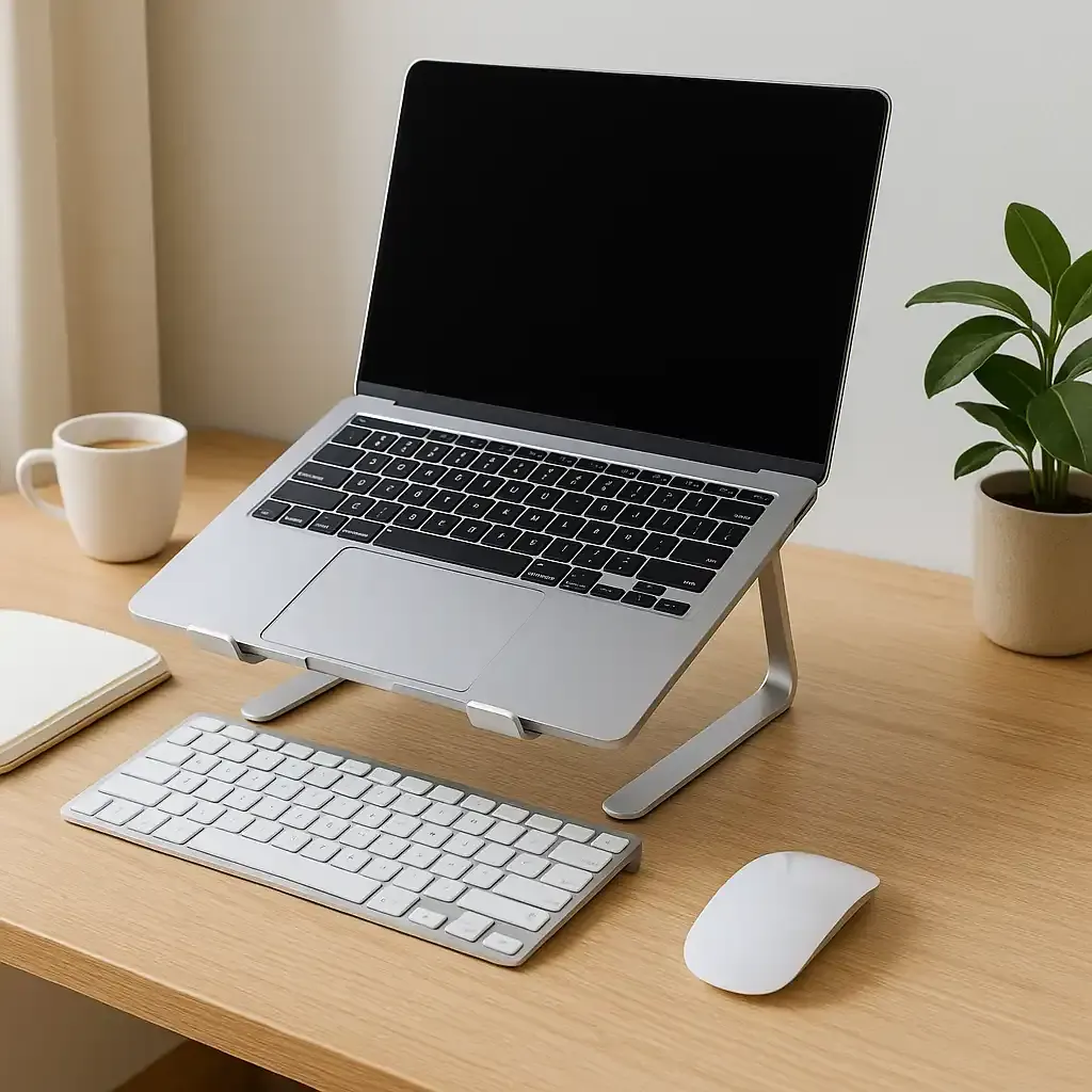 Code 8 tiếng không đau lưng: góc ngồi chuẩn, ghế công thái học và giá đỡ laptop